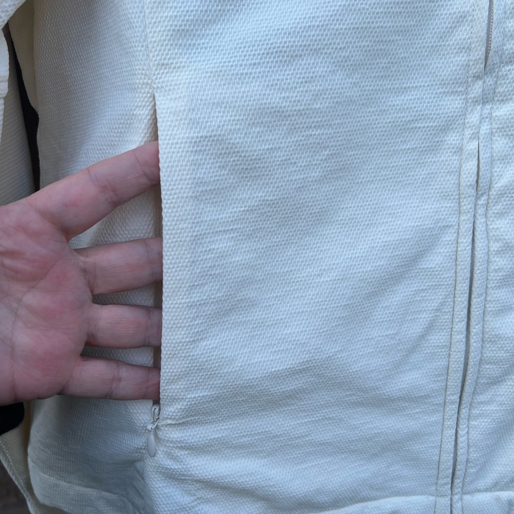 NWOT-Fila Sz XL off white jacket with striped lining & pockets - Picture 8 of 12